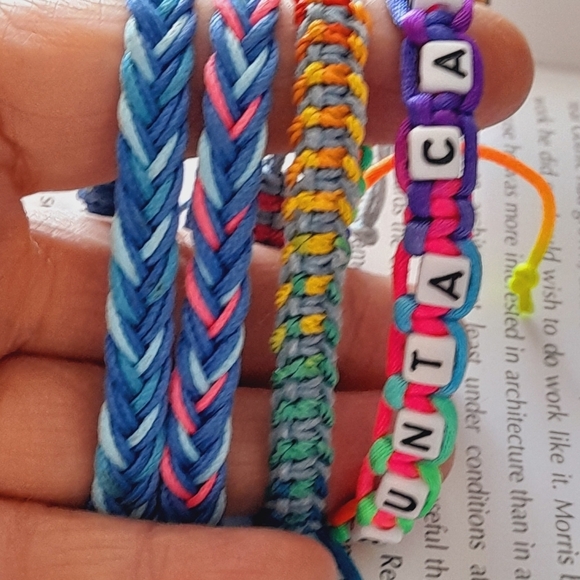 Set Of 4 Braided Multicolor Bracelets - Picture 4 of 5